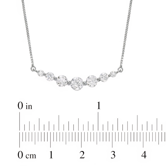 1 CT. T.W. Lab-Grown Diamond Graduated Necklace in 14K White Gold - Picture 2 of 9